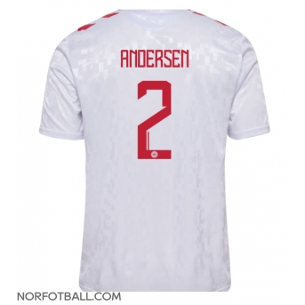 Billige Fotballdrakt Danmark Joachim Andersen #2 Replika Bortedrakt EM 2024 Kortermet